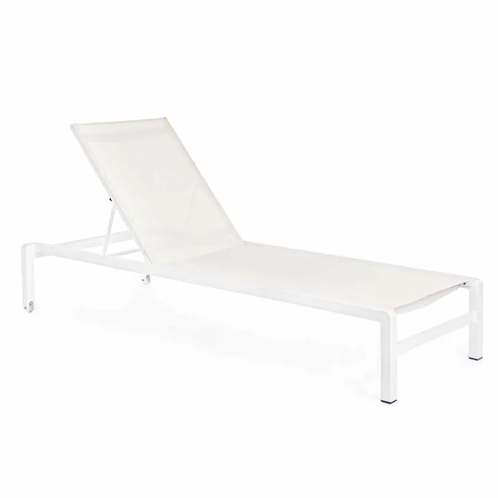 Aluminium Liegegarten Chaiselongue, Homemotion, 4 Stück - Lester
