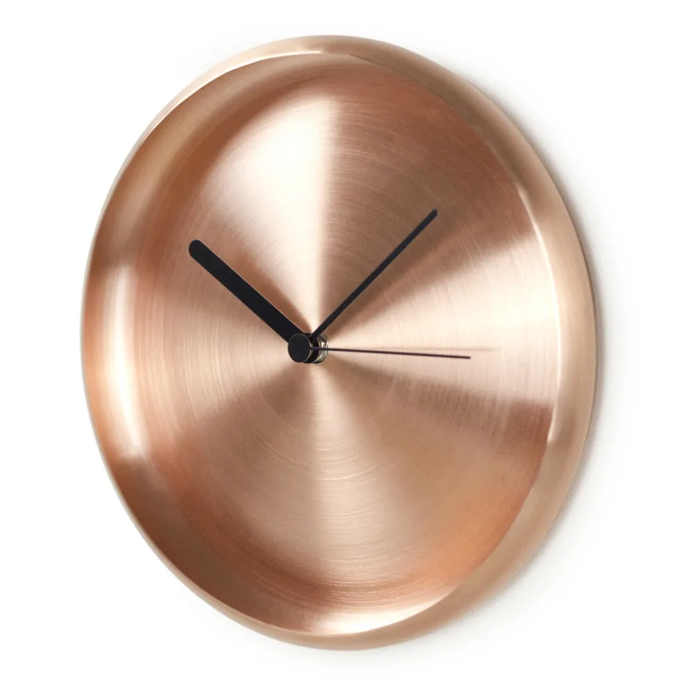 Runde Wanduhr in poliertem Kupfer Design Made in Italy - Ogio