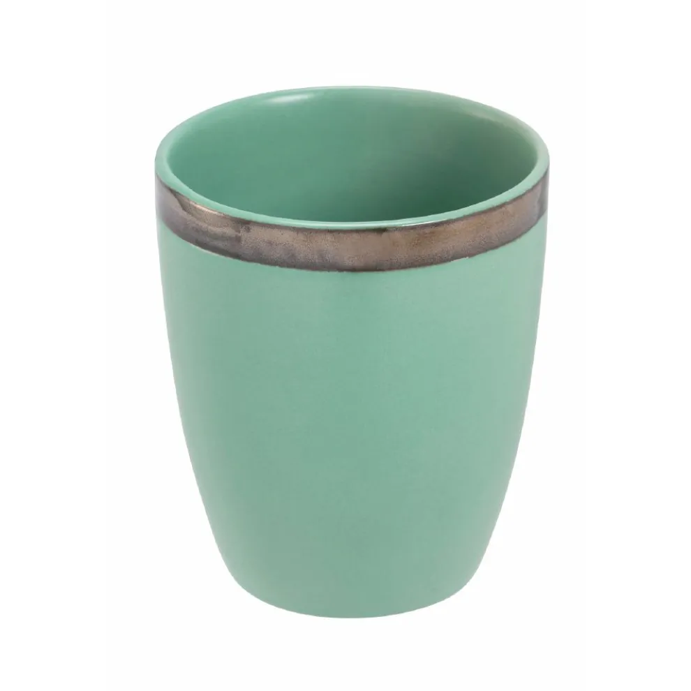 12 Steingut-Wassergläser 320 ml mit goldener Kontur - Bibol