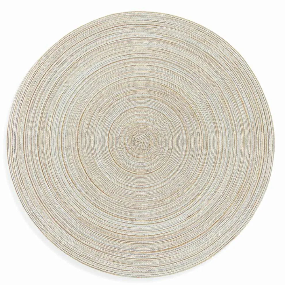 Runde amerikanische Tischsets aus weißem oder braunem Polyester 12 Stück - Zanette