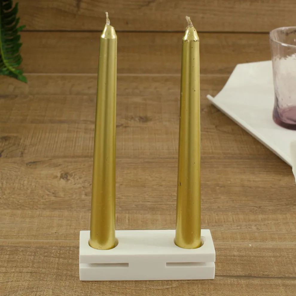 Weißer Corian Design Kerzenhalter für Wohnzimmer Made in Italy - Sisifo