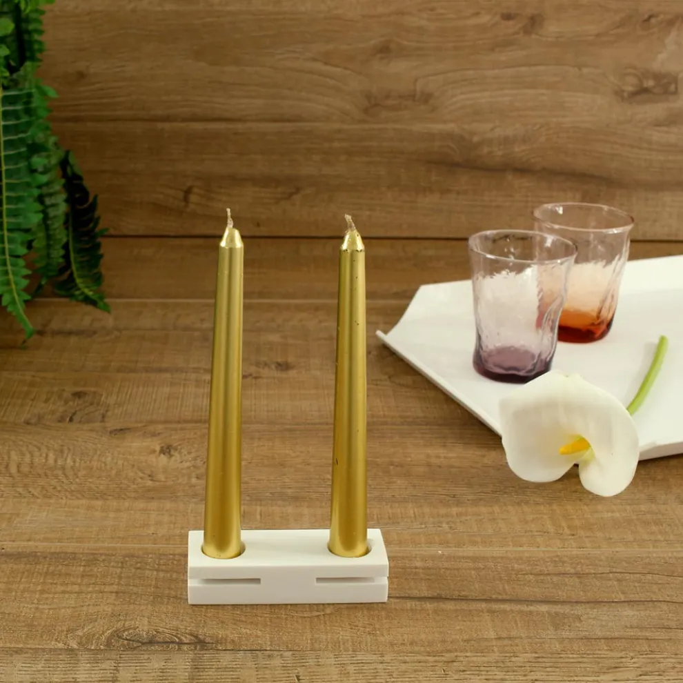 Weißer Corian Design Kerzenhalter für Wohnzimmer Made in Italy - Sisifo