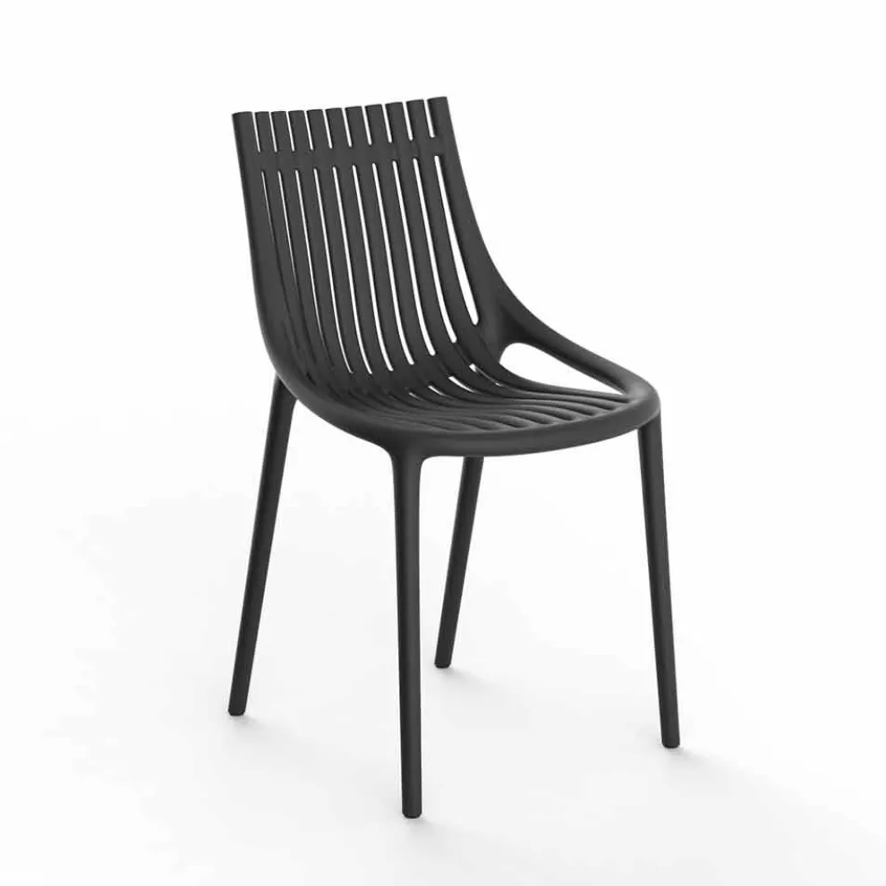 Stapelbarer farbiger Gartenstuhl aus Kunststoff 4 Stück - Ibiza von Vondom