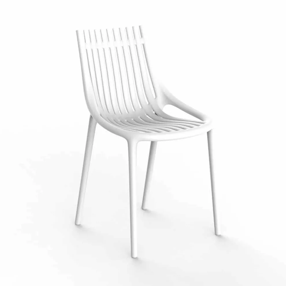 Stapelbarer farbiger Gartenstuhl aus Kunststoff 4 Stück - Ibiza von Vondom