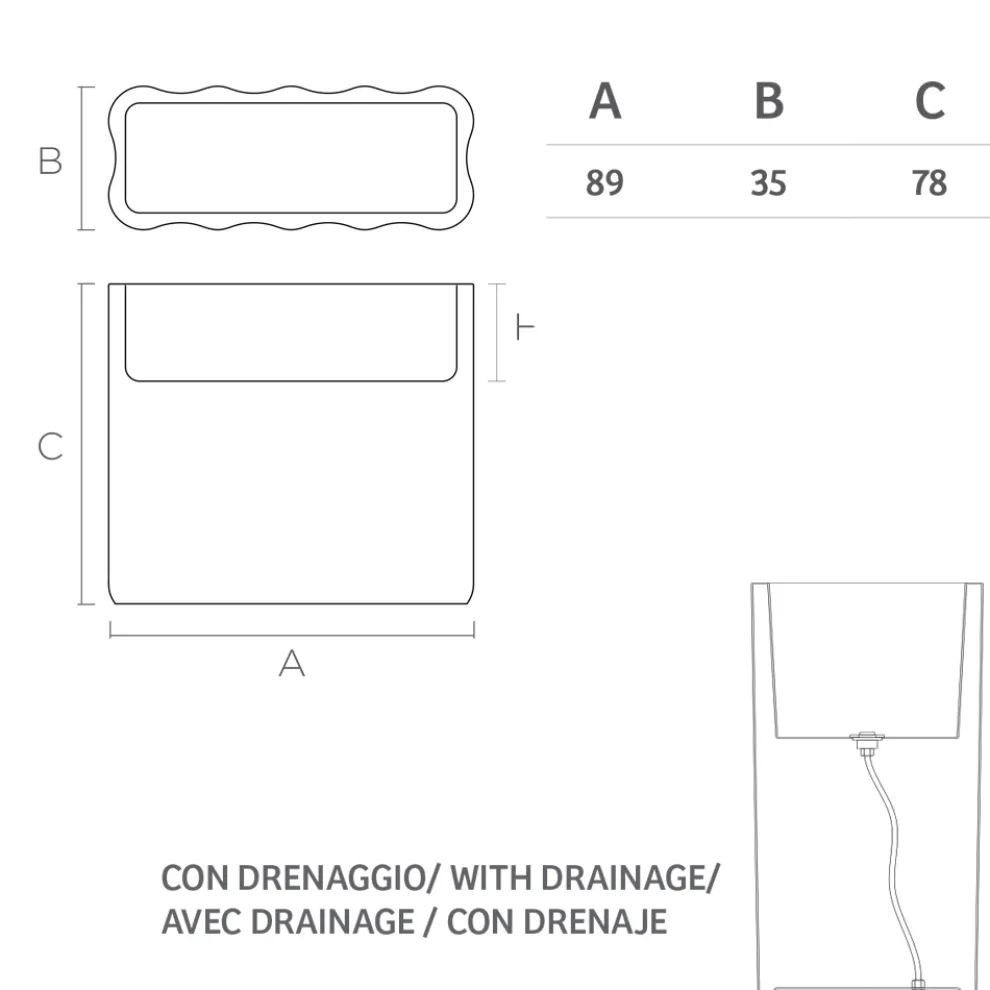 Heller Gartentopf aus weißem Polyethylen Made in Italy - Crizia