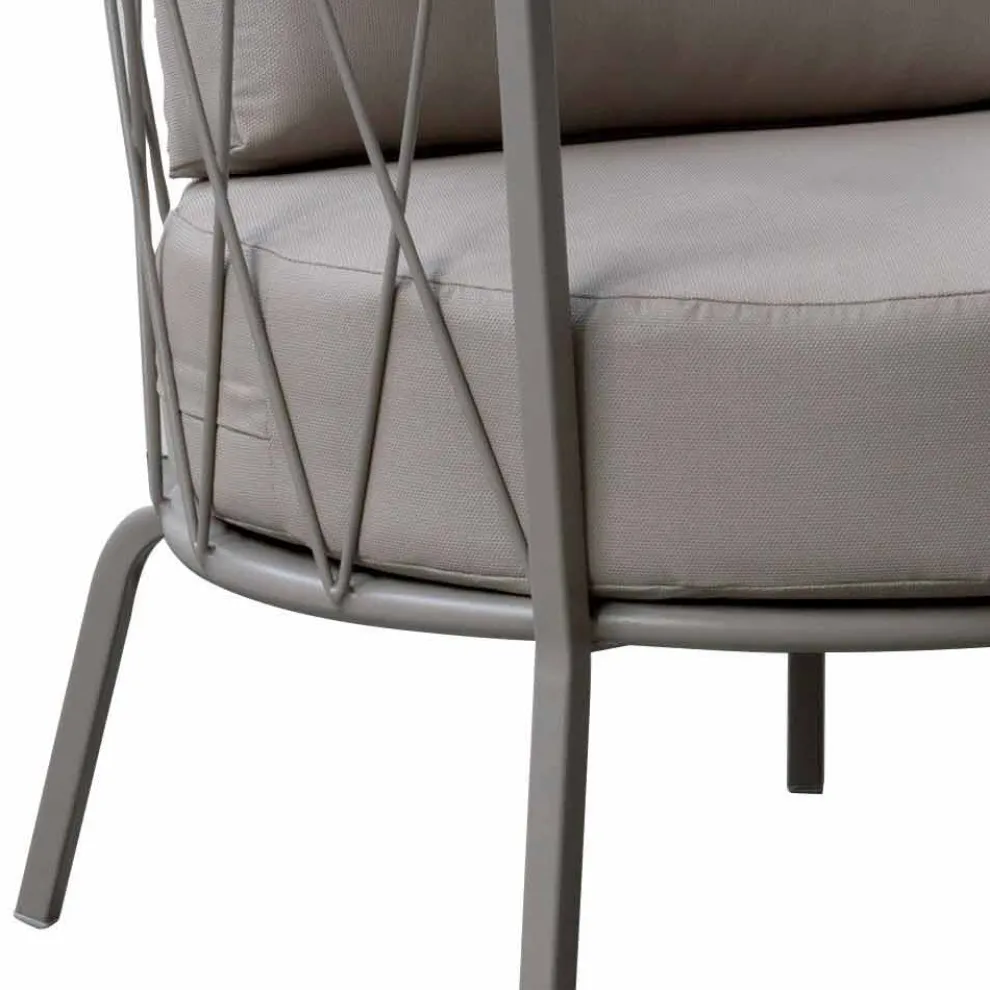 Moderner Outdoor-Sessel aus lackiertem Metall und Stoff Made in Italy - Olma