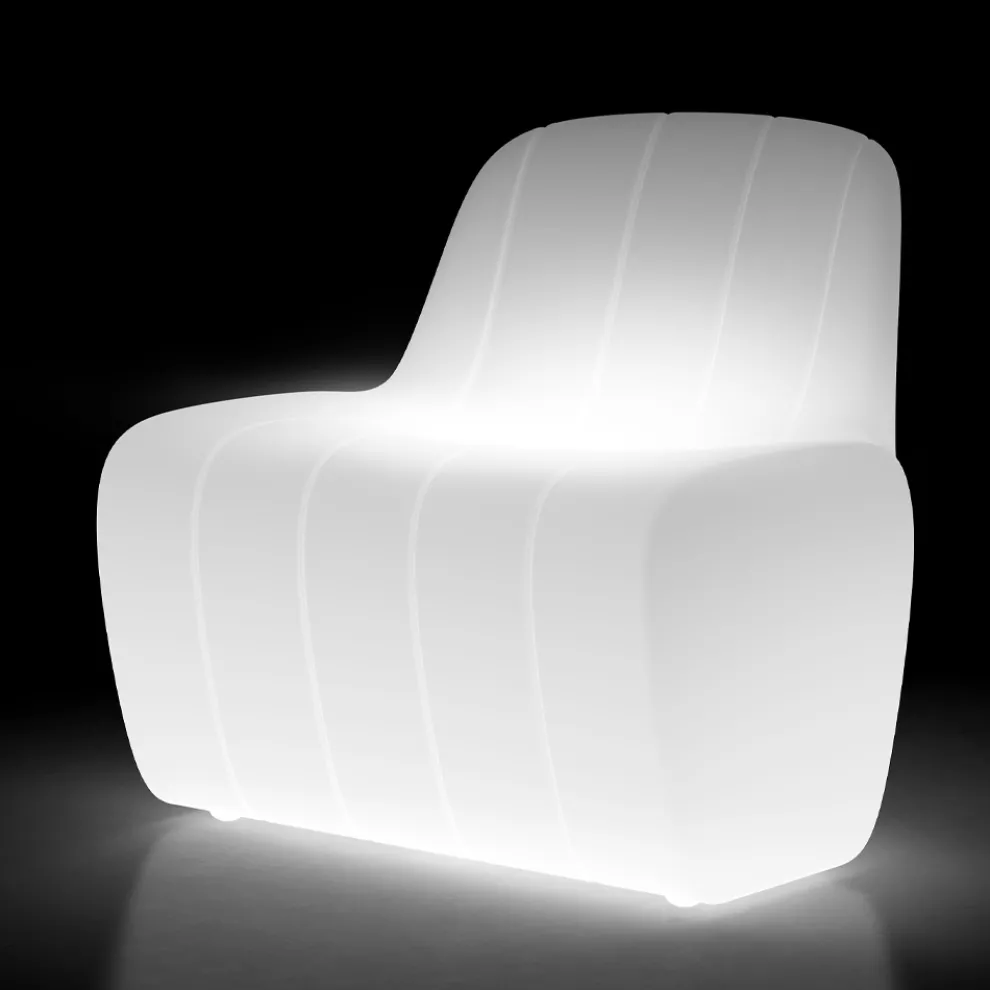 Heller Gartenstuhl aus Polyethylen mit LED Made in Italy - Galatea