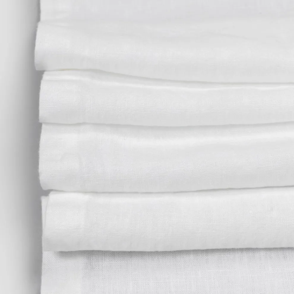 Leinen Tischläufer mit weißer Spitze, italienische Luxusqualität - Farnese