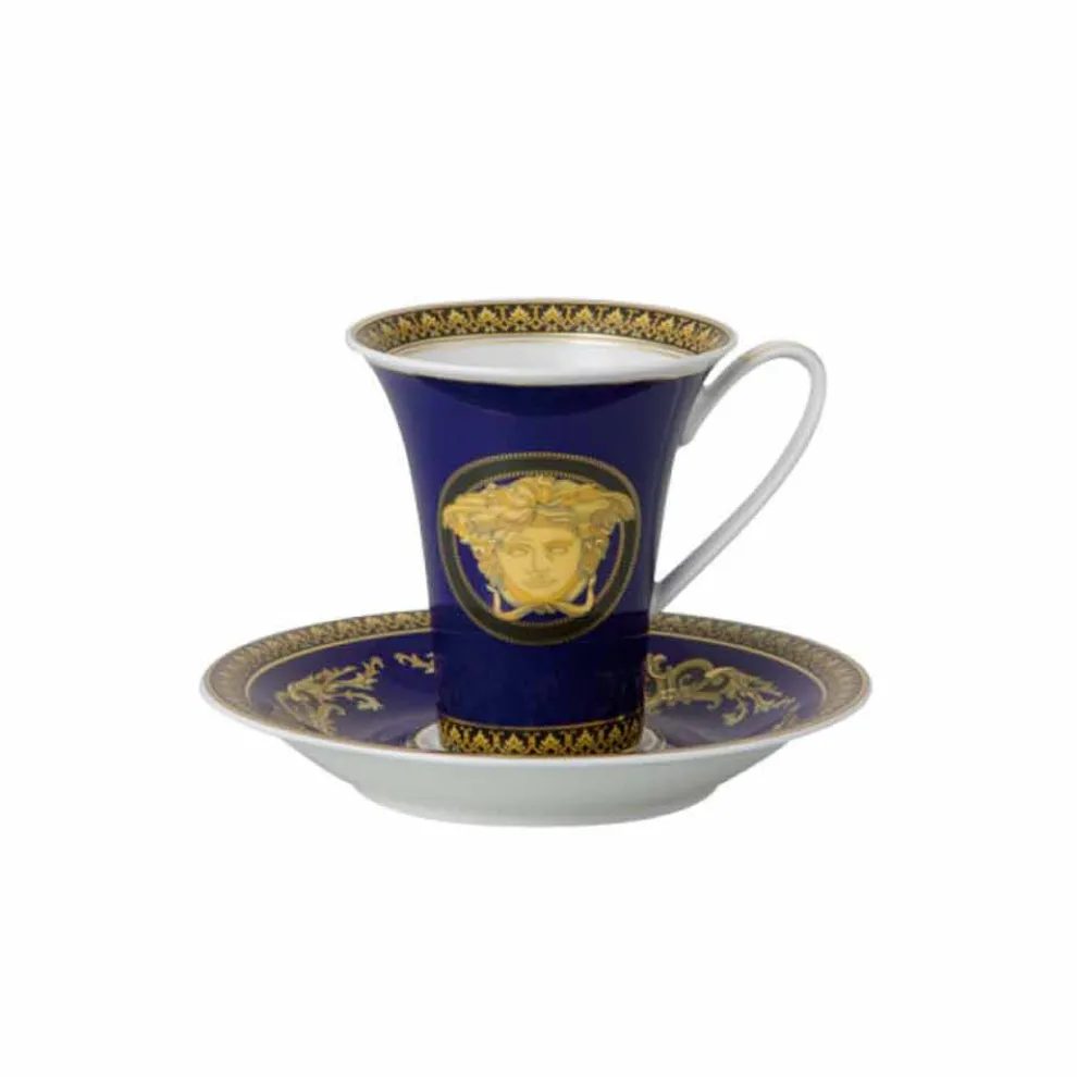 Rosenthal Versace Medusa Blue Große Kaffeetasse aus Porzellan