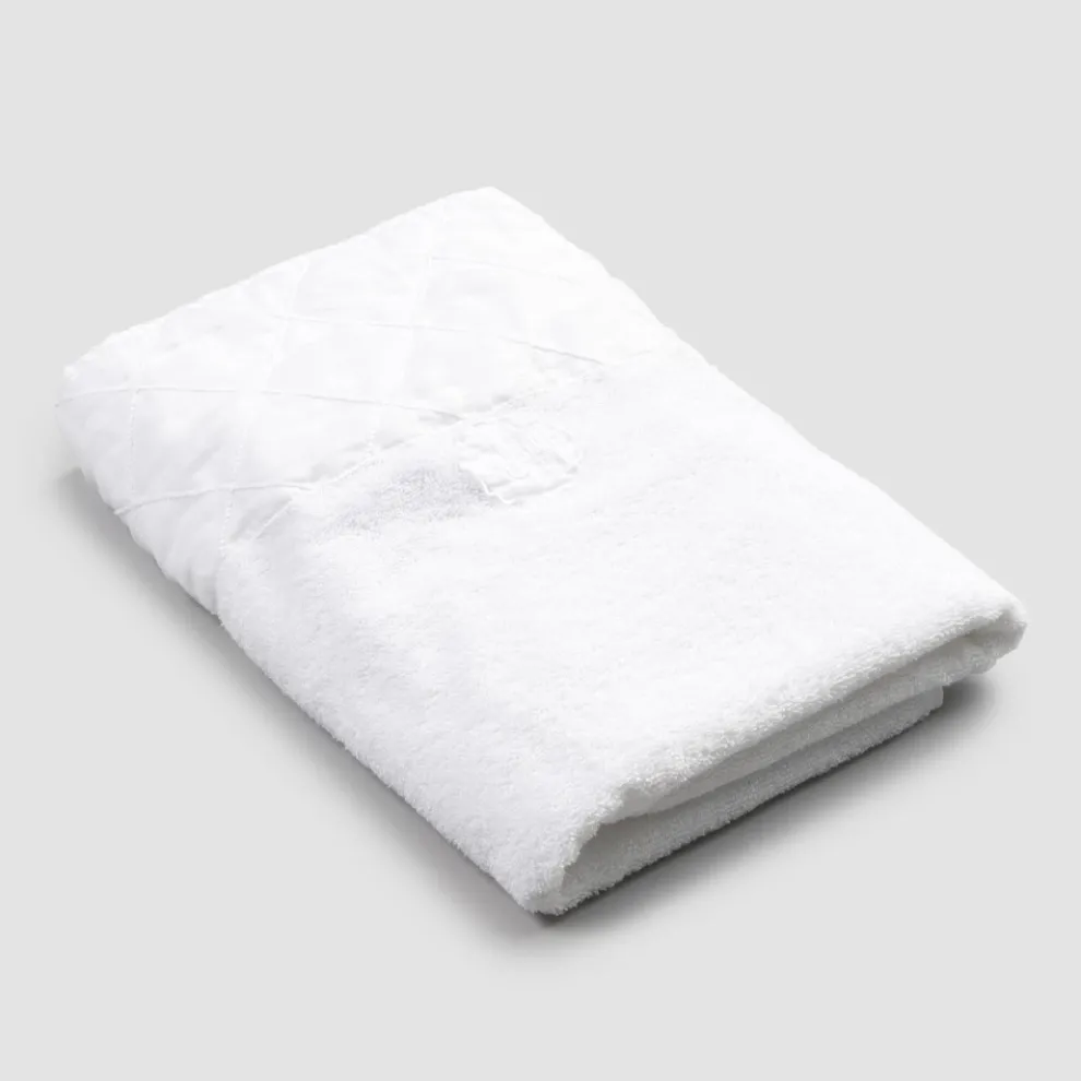 Gesichtstuch aus weißem Baumwollfrottier mit geometrischem Dekor - Gimmy