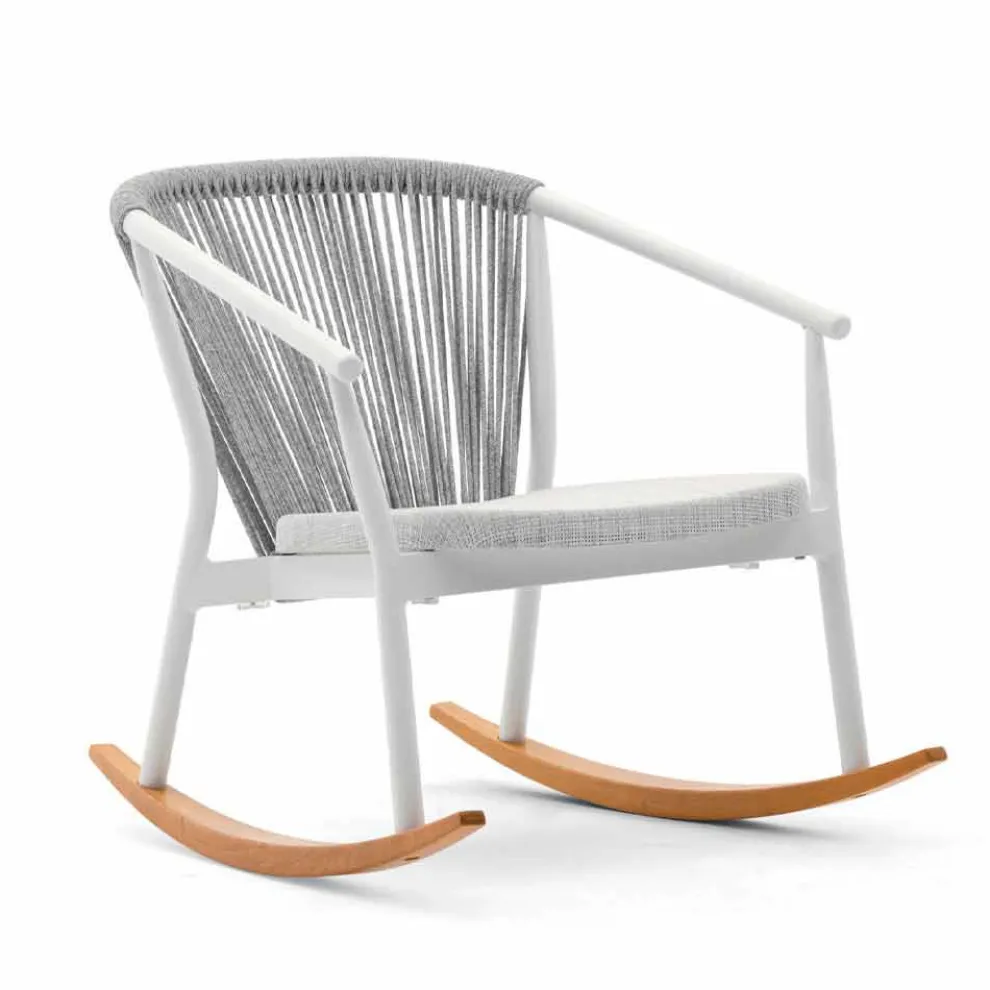 Outdoor-Schaukelsessel aus Massivholz und Stoff - Smart von Varaschin