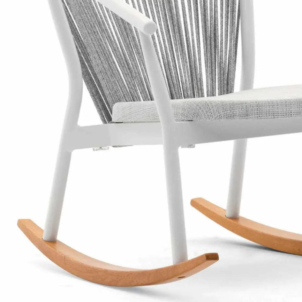 Outdoor-Schaukelsessel aus Massivholz und Stoff - Smart von Varaschin