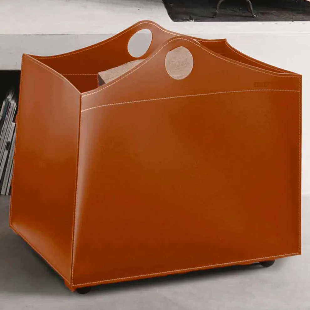 Portalegna Bonded Leder mit WoodBag Räder made in Italy