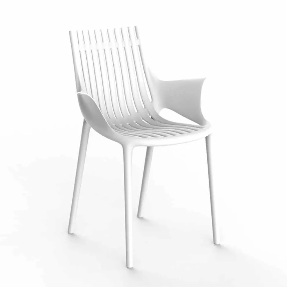 Stapelbarer Plastik-Esszimmerstuhl im Freien 4 Stück - Ibiza von Vondom