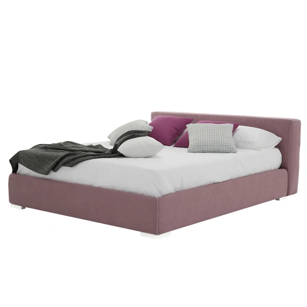 Niedriges Doppelbett mit Box aus Stoff oder Kunstleder Made in Italy - Soraia