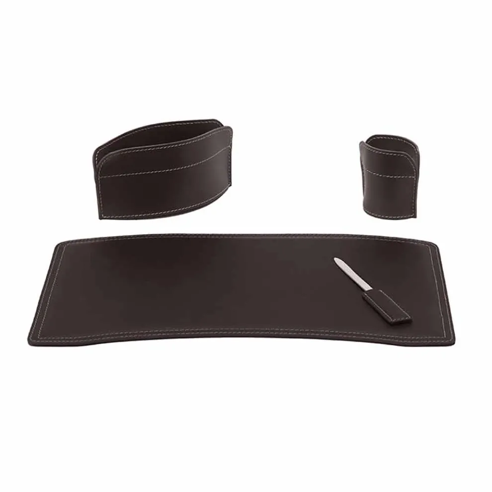 Zubehör Schreibtisch aus regeneriertem Leder Made in Italy - Brando