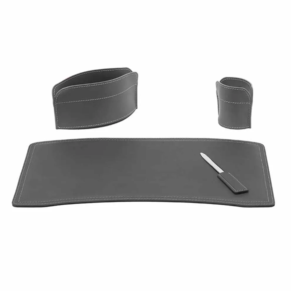 Zubehör Schreibtisch aus regeneriertem Leder Made in Italy - Brando