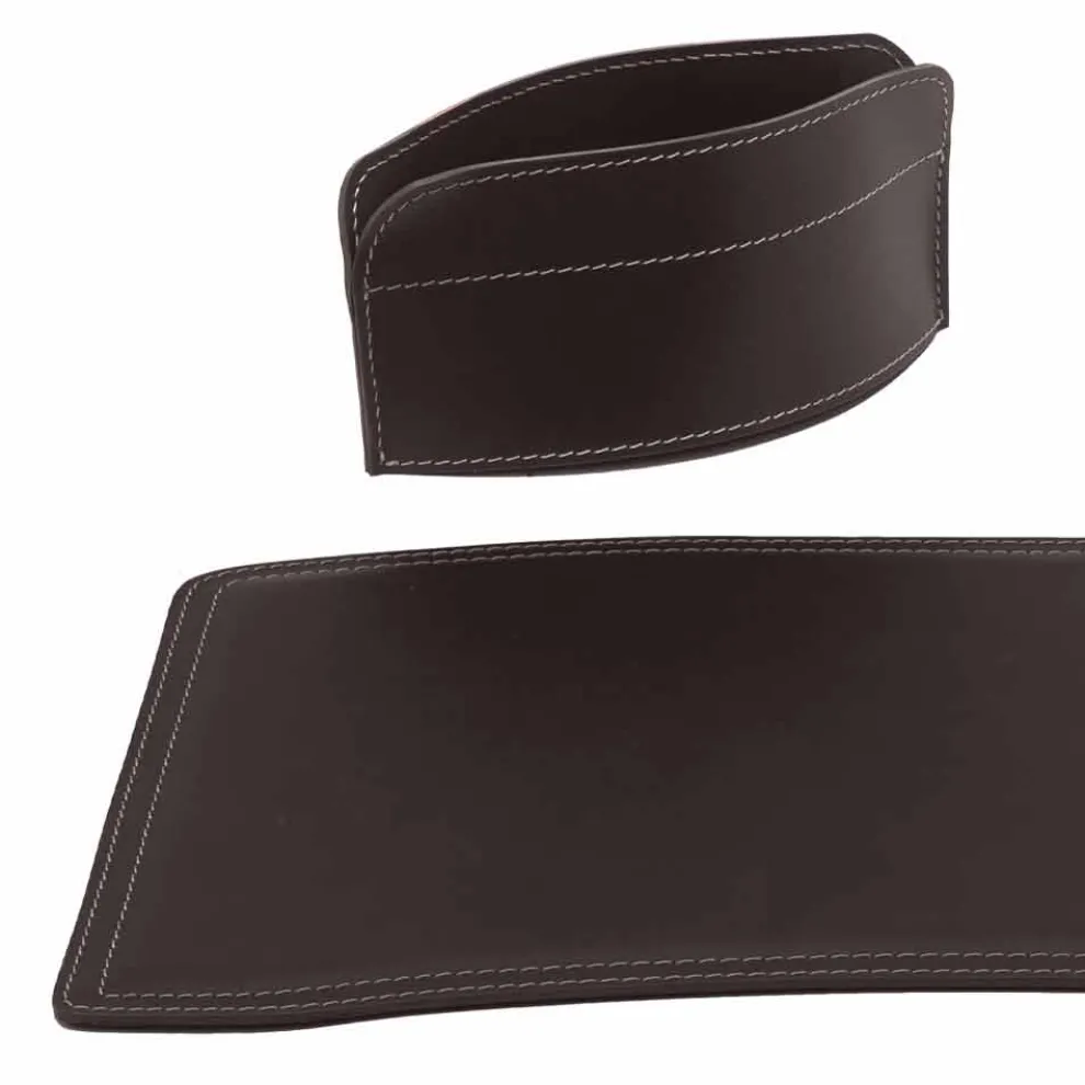 Zubehör Schreibtisch aus regeneriertem Leder Made in Italy - Brando