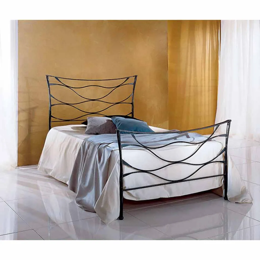 Battuto Idra Jugend Queen Size Bett aus Schmiedeeisen in Design