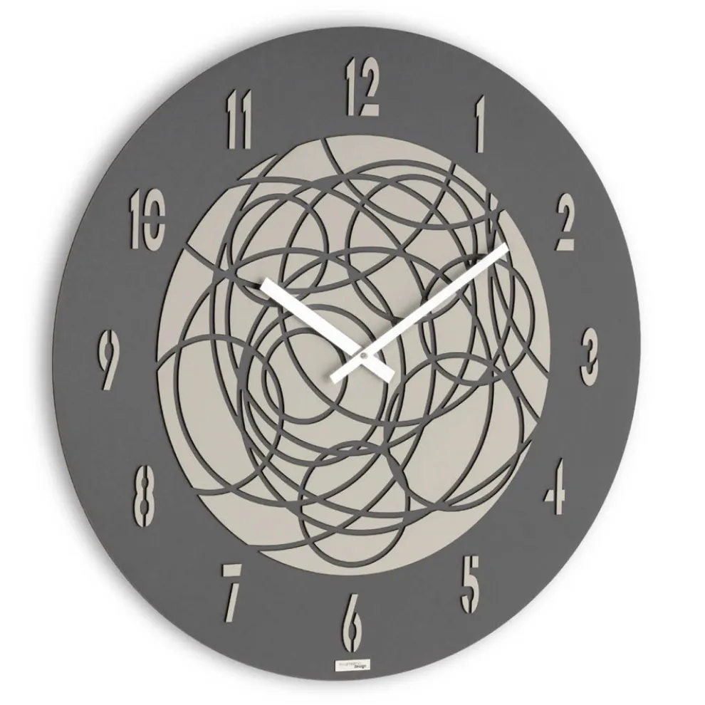 Wanduhr aus MDF und geschichtetem gepresstem Leinen, hergestellt in Italien – sicher