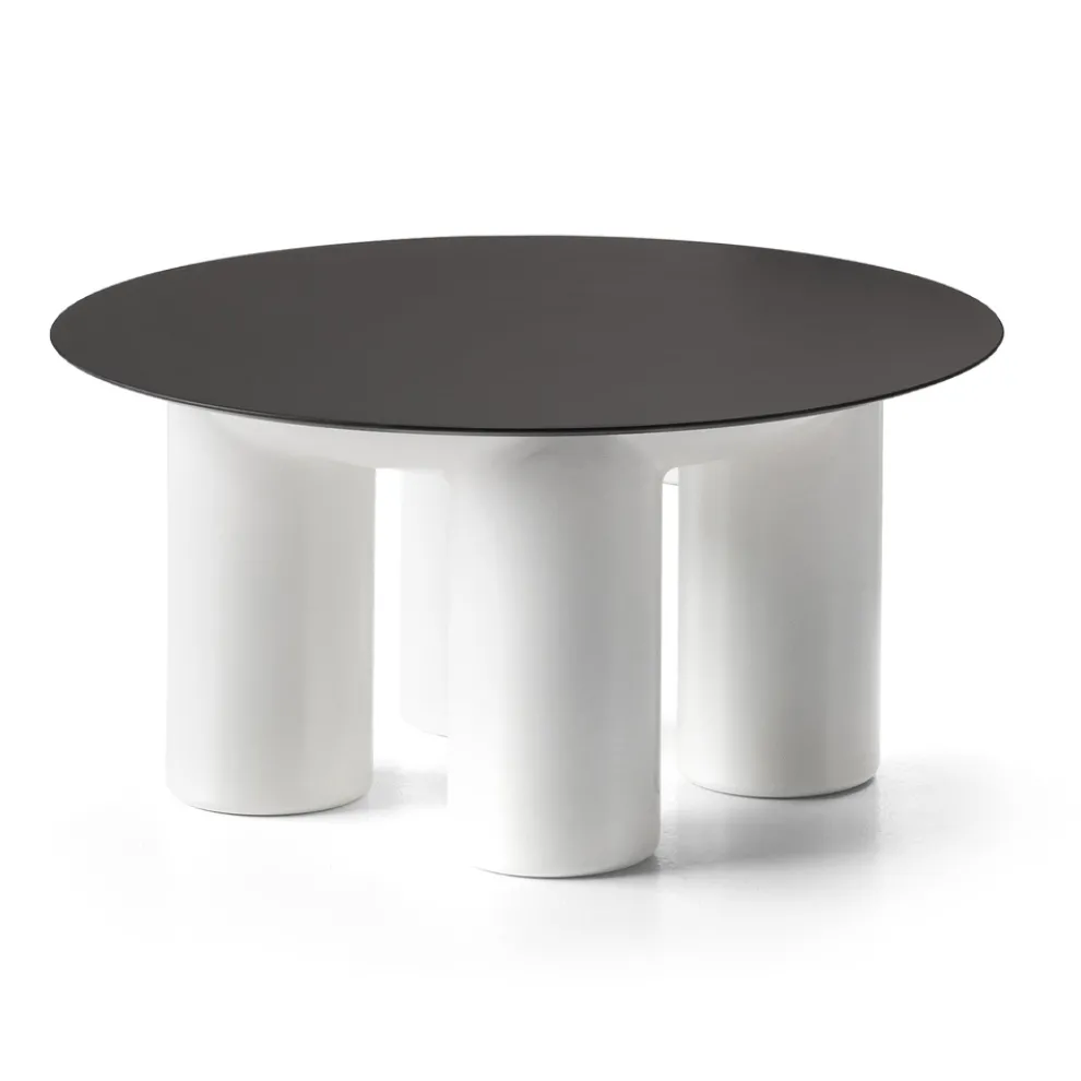 Runder Garten-Couchtisch aus HPL und Polyethylen Made in Italy - Freccia