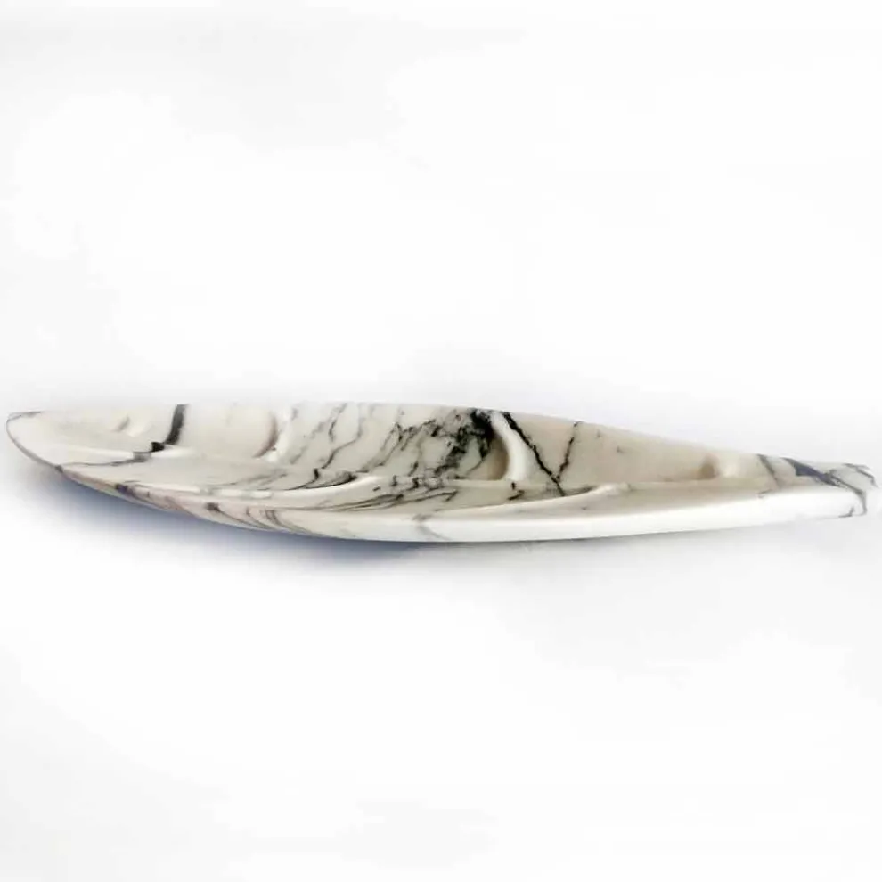 Herzstück aus Arabescato-Marmor mit Blattform Made in Italy - Treviso