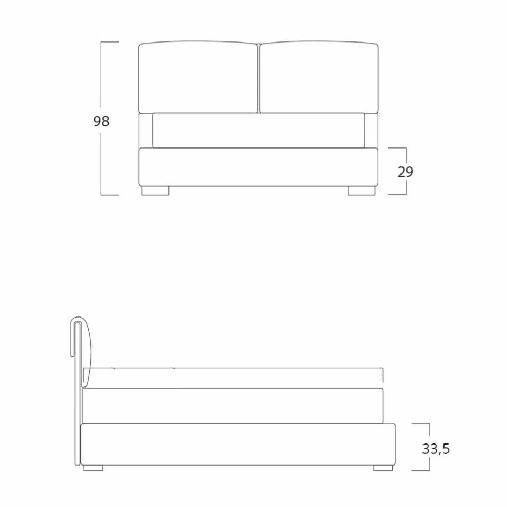 Doppelbett ohne Box, zeitgemäßes Design, Iorca von Bolzan