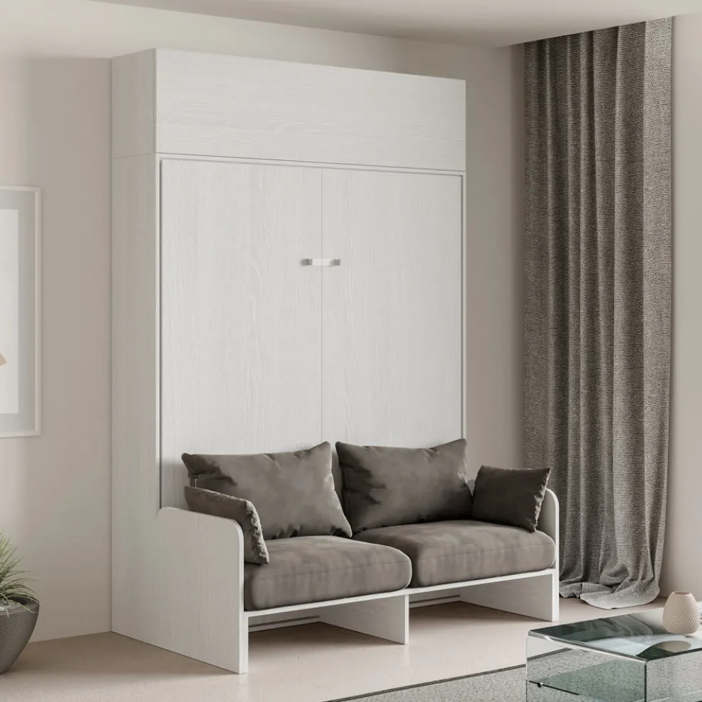 Vertikales Klappdoppelbett mit Sofa und Wandeinheit - Magiccompare
