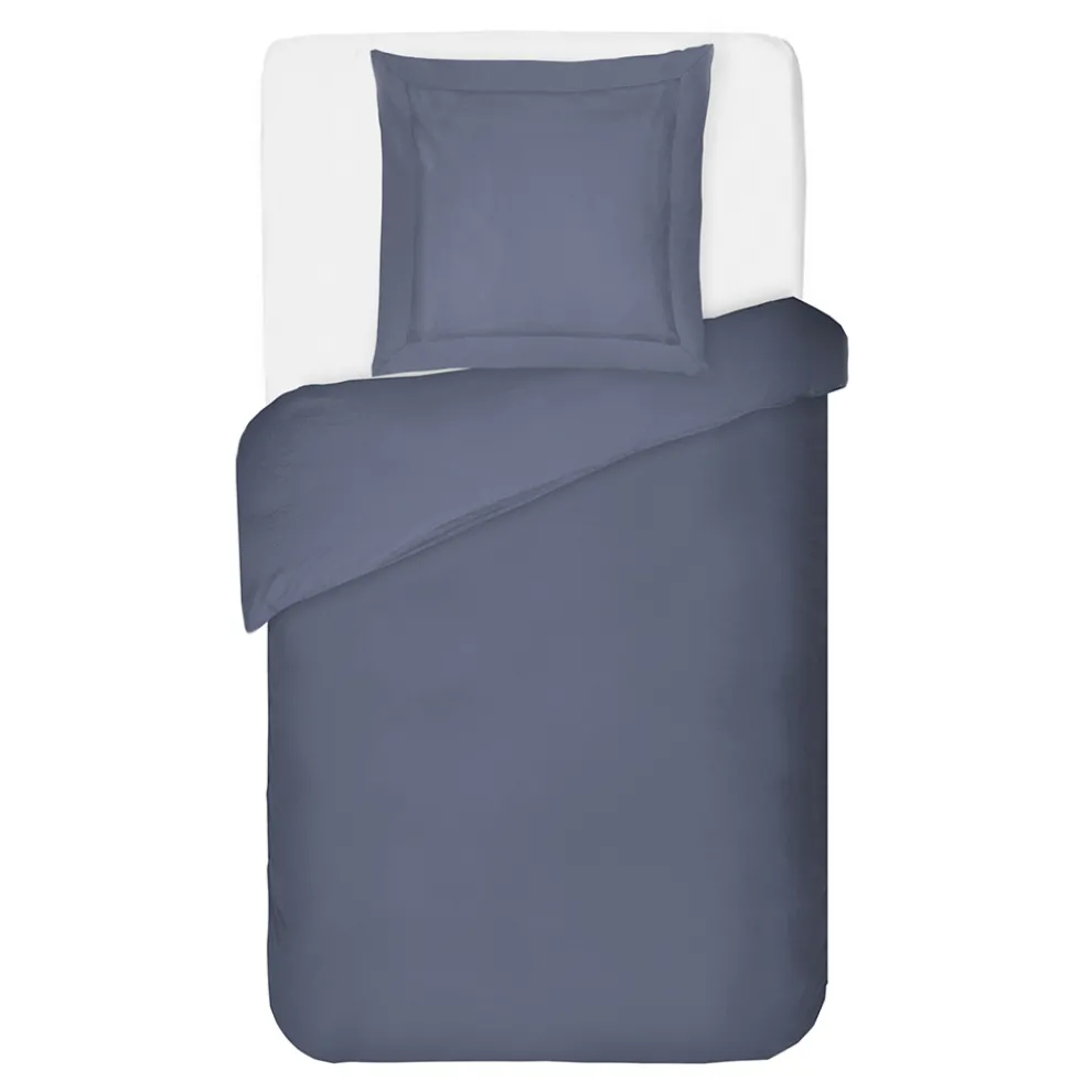 Bettbezug-Set aus 100 % Baumwollsatin mit 1 Kissenbezug, hergestellt in Italien – flauschig