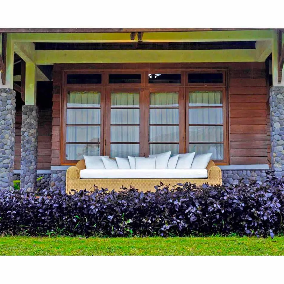 Gartensofa groß handgeflochten in modernem Design Cooper