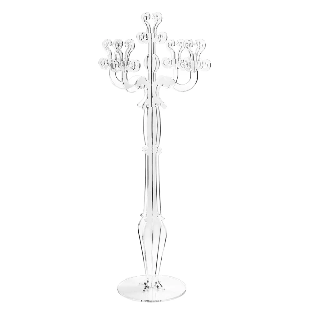 5 Flammen transparenter Plexiglaskandelaber Made in Italy - Paolino