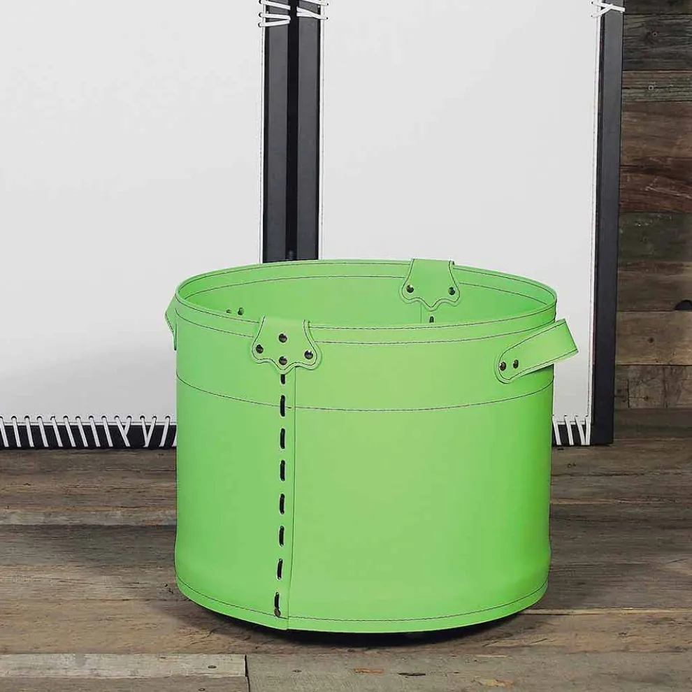 Holztasche aus Leder mit bequemen Rädern Cartesio 100% Made in Italy