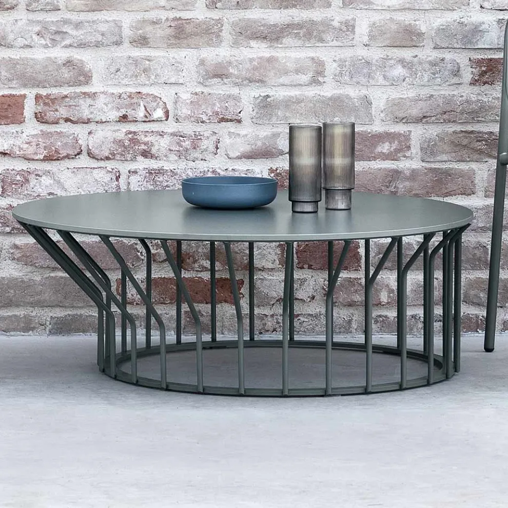 Garten-Couchtisch aus HPL und lackiertem Metall Made in Italy - Guerrino