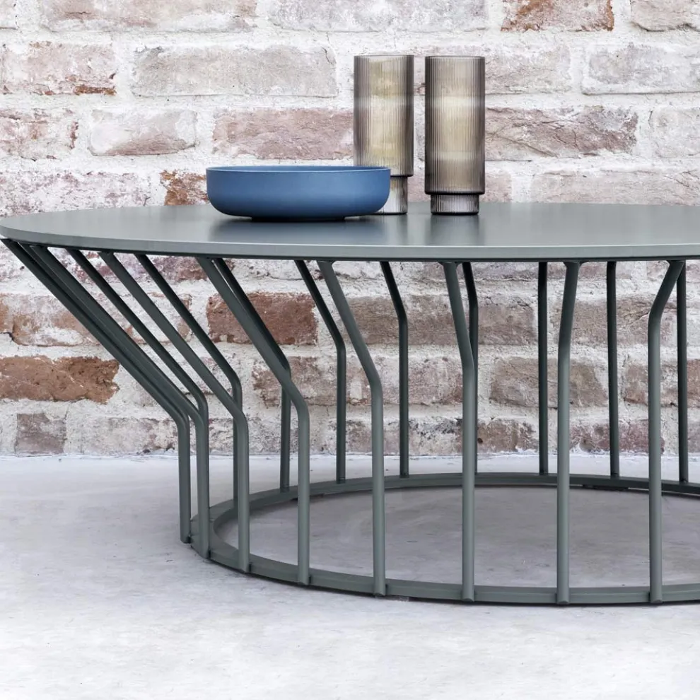 Garten-Couchtisch aus HPL und lackiertem Metall Made in Italy - Guerrino