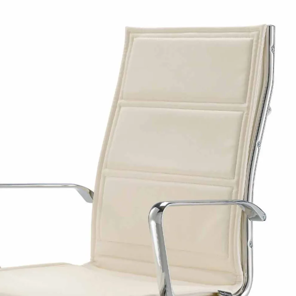 Bürostuhl mit einer einziger Struktur aus Kunstleder made in Italy Agata