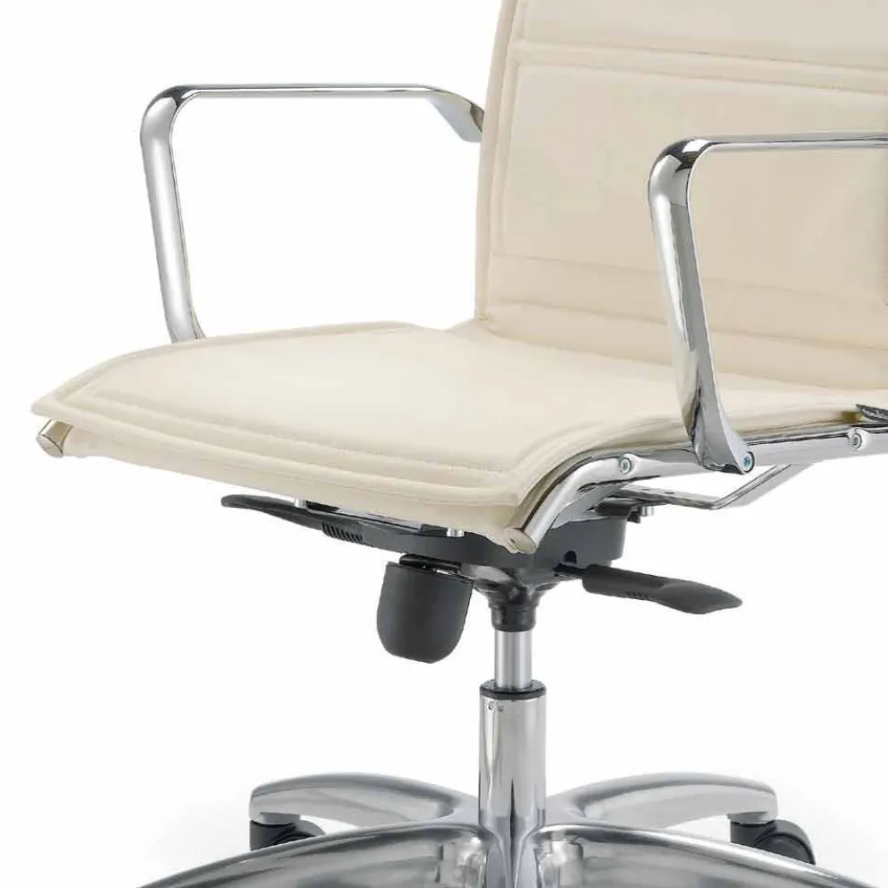 Bürostuhl mit einer einziger Struktur aus Kunstleder made in Italy Agata