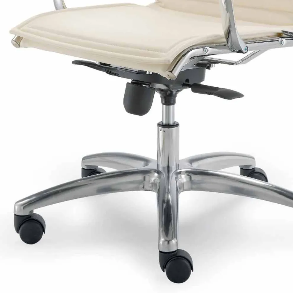 Bürostuhl mit einer einziger Struktur aus Kunstleder made in Italy Agata