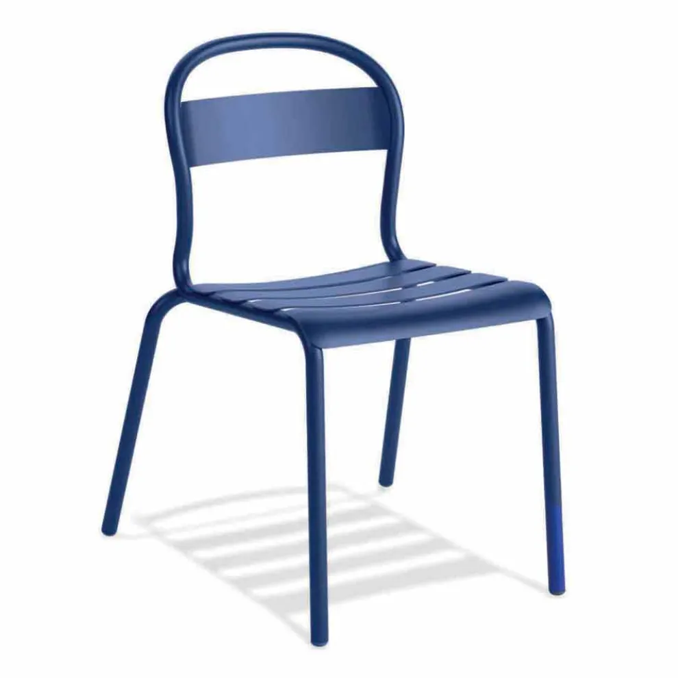 Stapelbarer Aluminiumstuhl im Freien Hergestellt in Italien, 4 Stück - Ulyssa