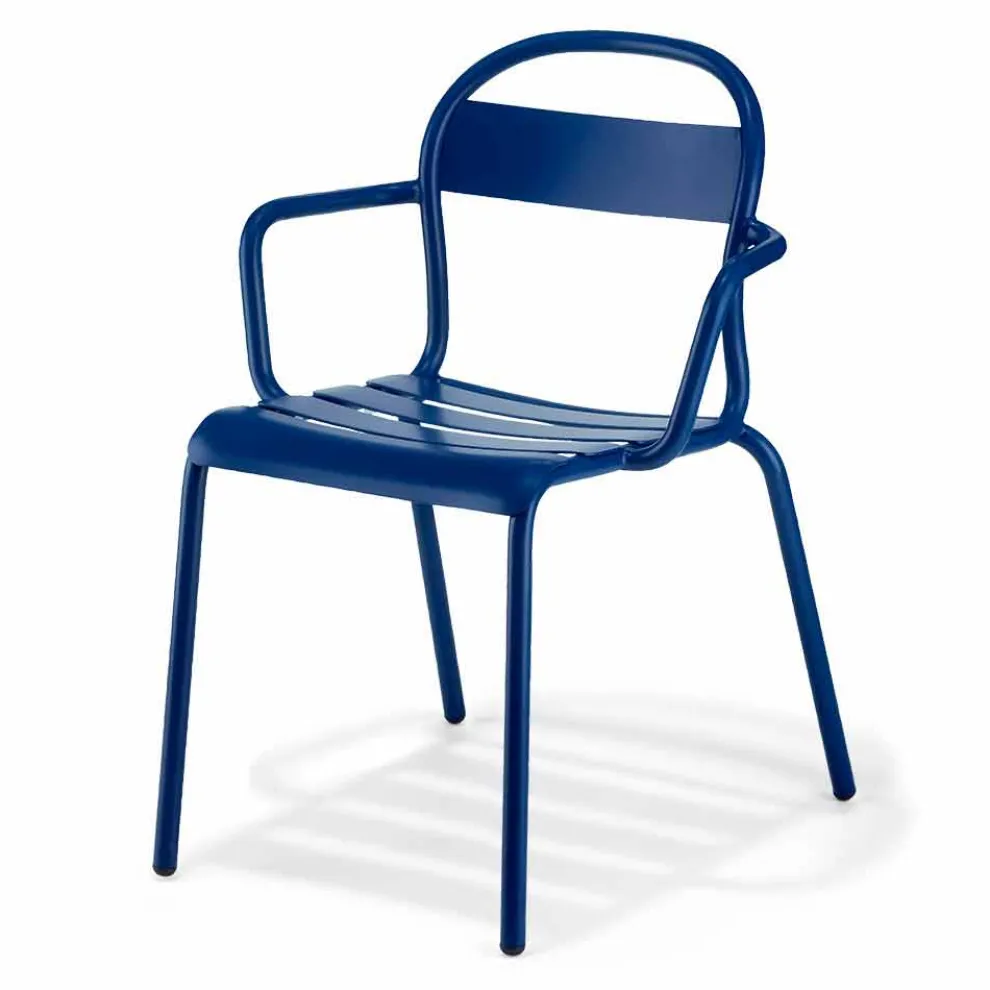 Stapelbarer Aluminiumstuhl im Freien Hergestellt in Italien, 4 Stück - Ulyssa