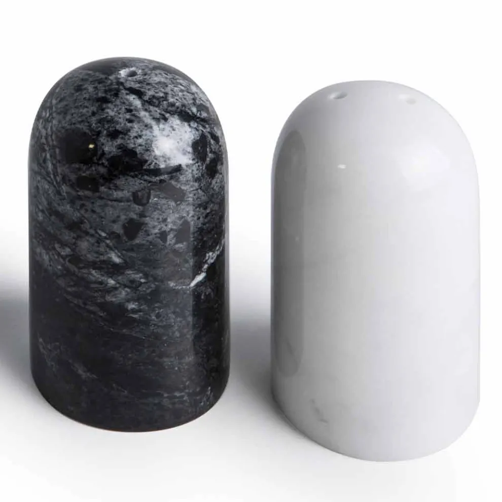 Salz- und Pfefferbehälter aus Carrara- und Marquinia-Marmor Made in Italy - Xino