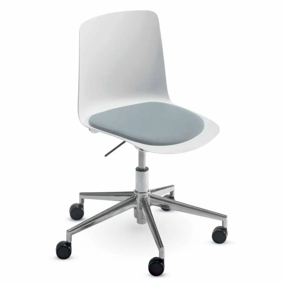 Bürostuhl aus Aluminium und Polypropylen Hergestellt in Italien, 2 Stück - Charita