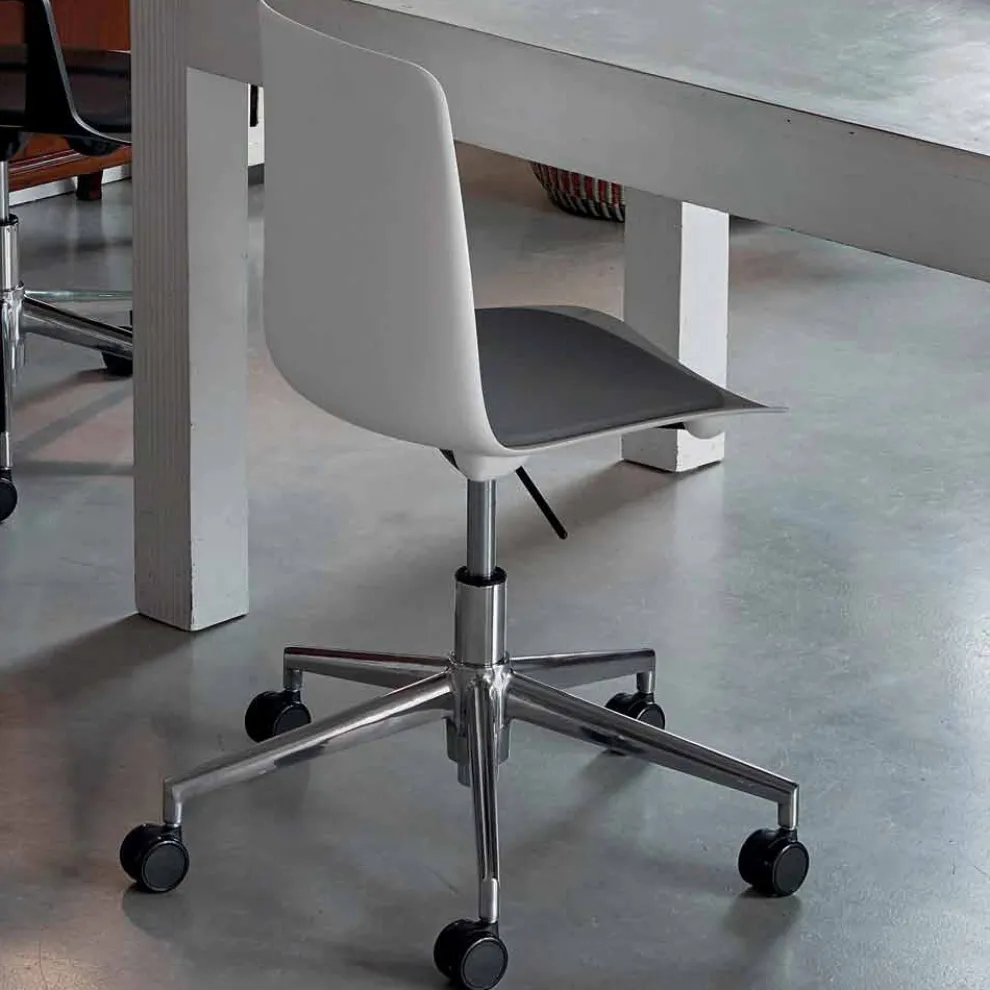 Bürostuhl aus Aluminium und Polypropylen Hergestellt in Italien, 2 Stück - Charita