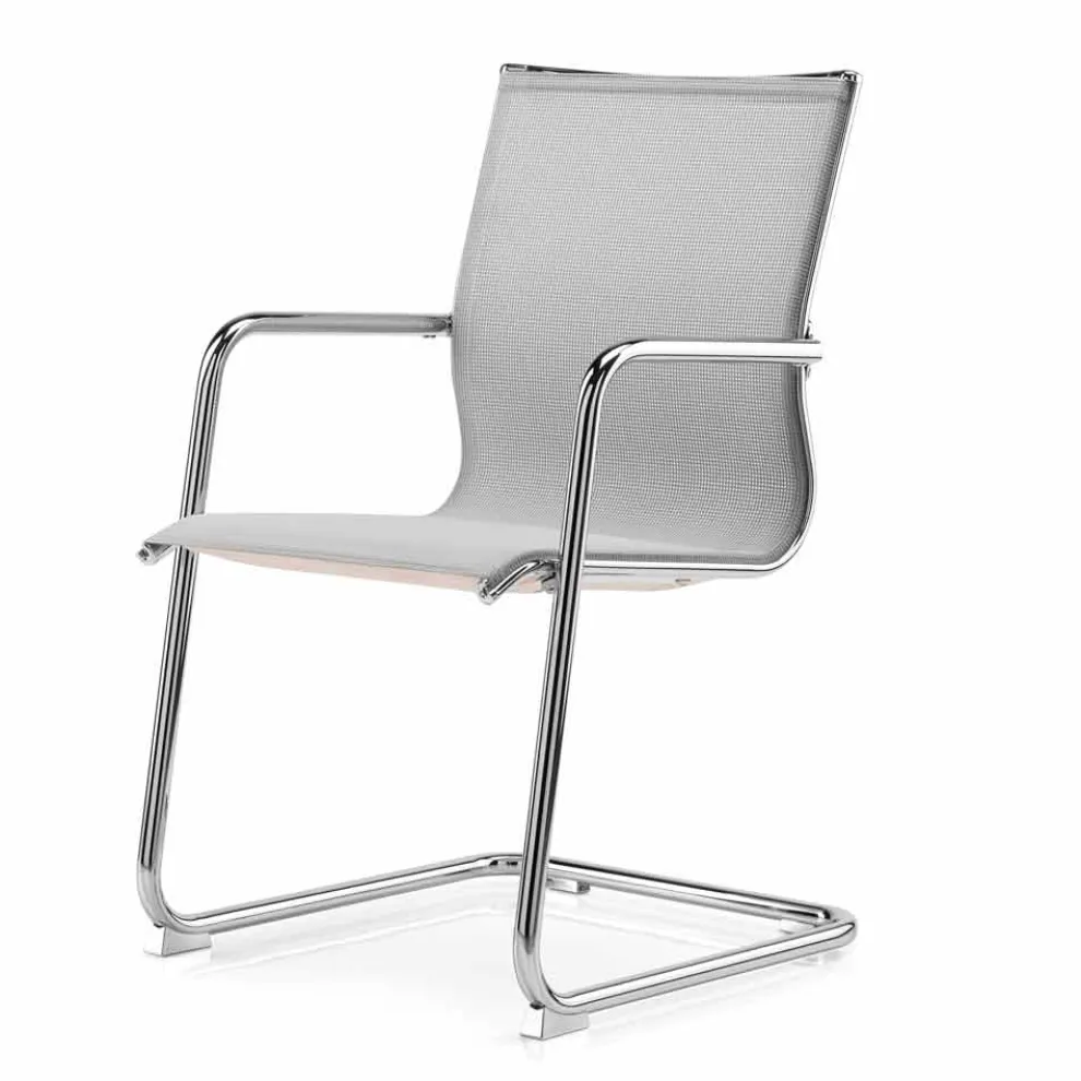 Ergonomischer Bürostuhl mit Kufengestell und Armlehnen Made in Italy - Filanna