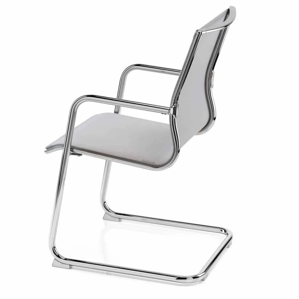 Ergonomischer Bürostuhl mit Kufengestell und Armlehnen Made in Italy - Filanna