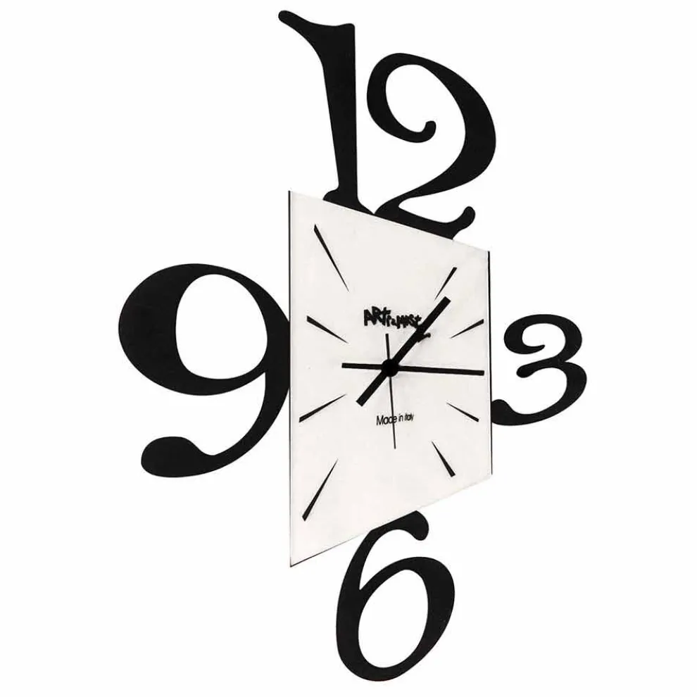 Design Wanduhr aus Eisen schwarz oder aluminium Made in Italy - Prospi