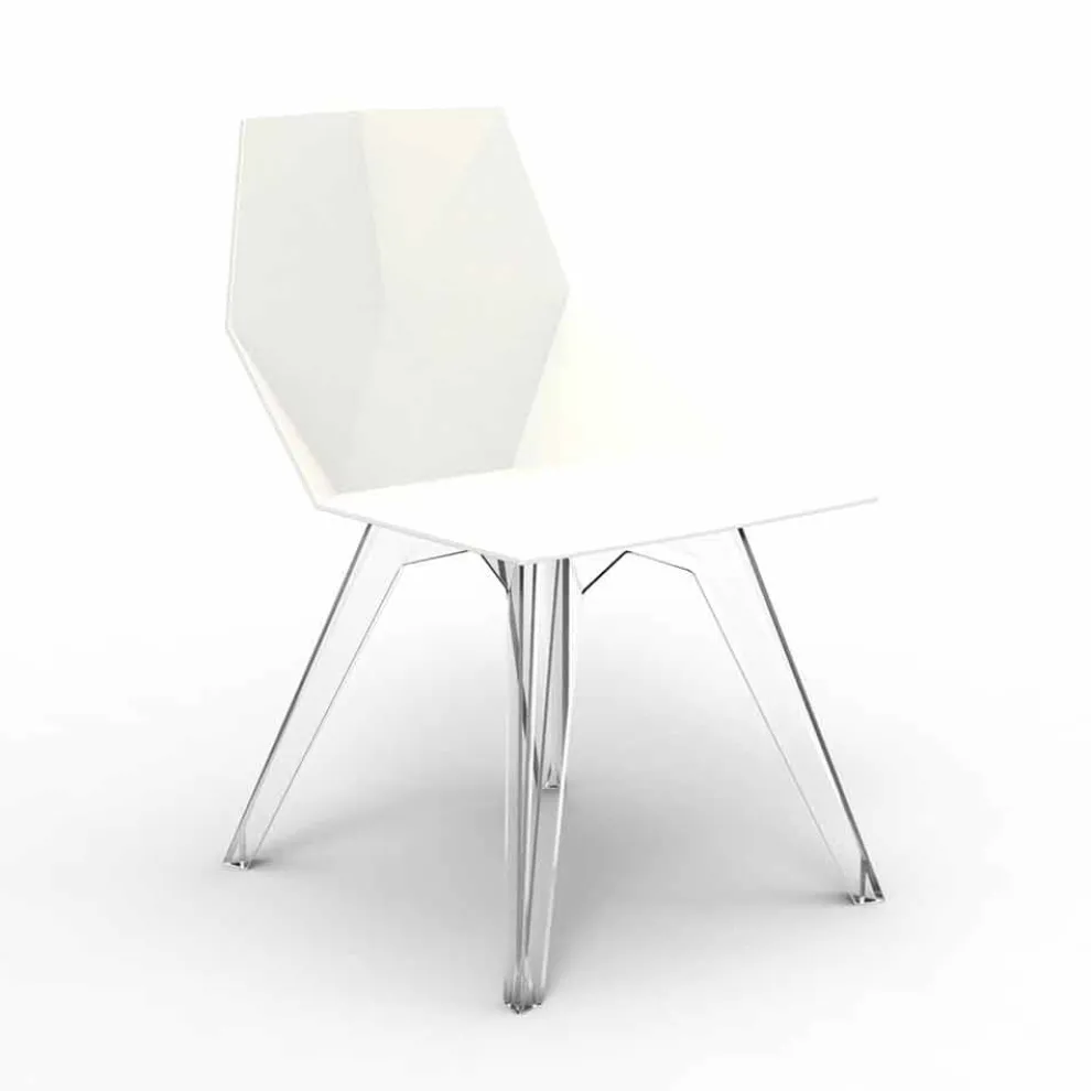 Moderner Stuhl Faz von Vondom aus Polypropylen und Polycarbonat, 4 Stück