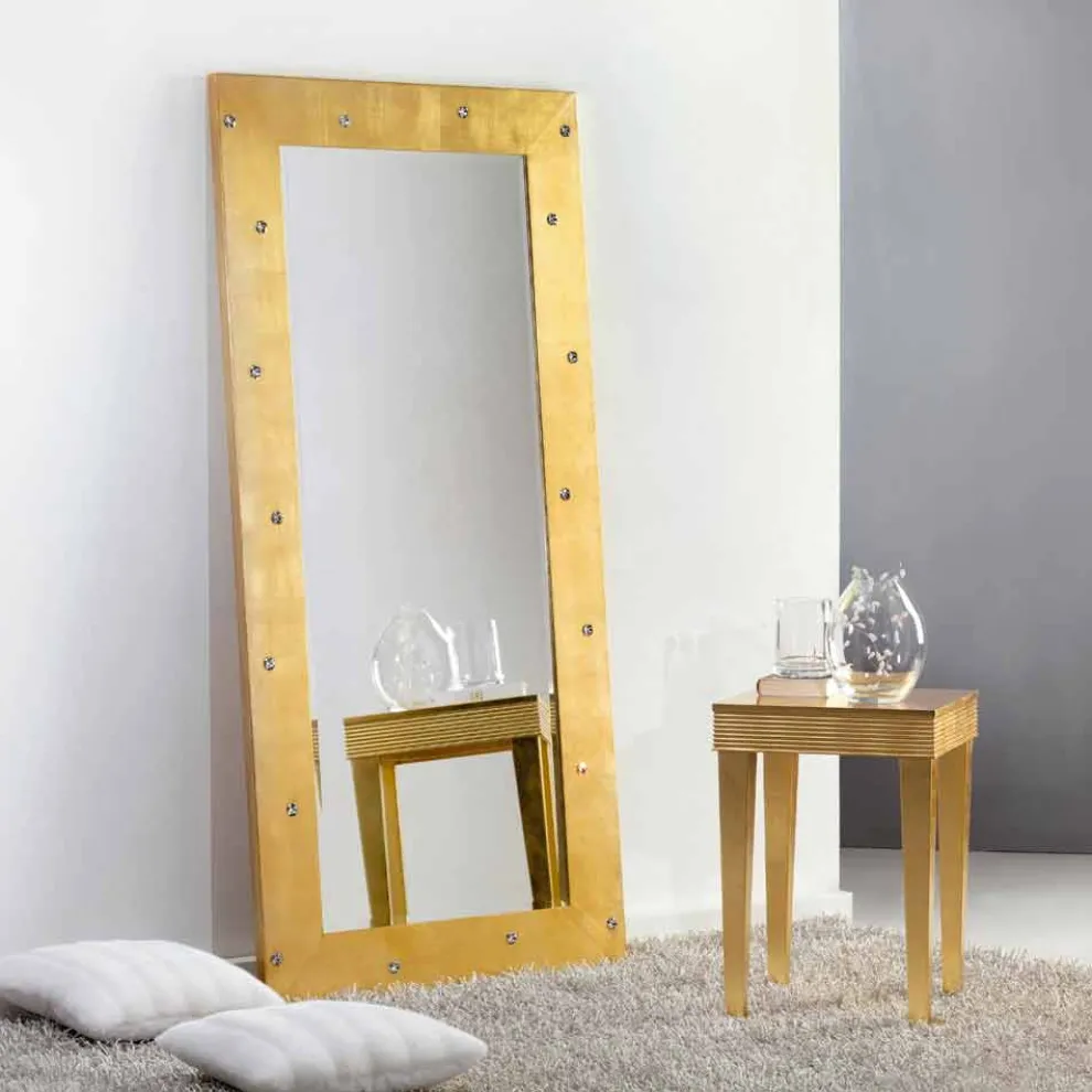 Made in Italy Großer Stand und Wandspiegel mit Swarovskisteinen Vivien