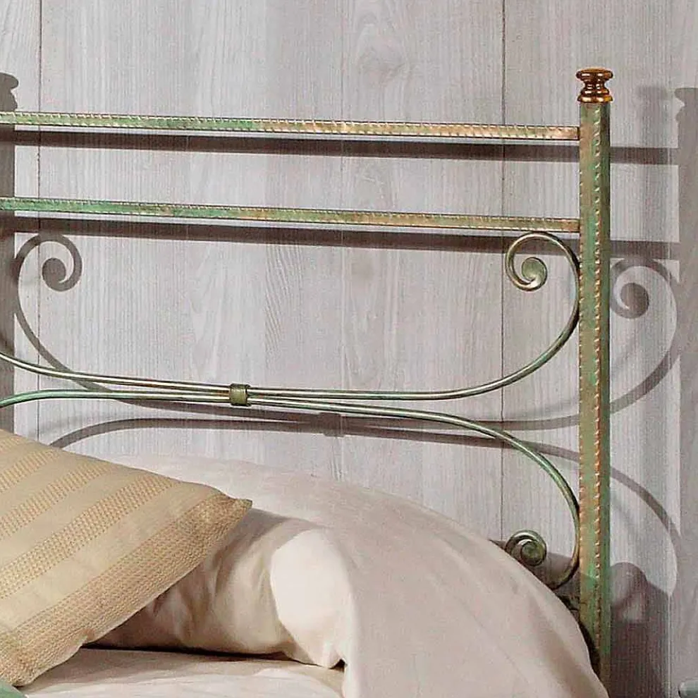 Einzelbett 85x190 cm aus Schmiedeeisen Made in Italy Leila