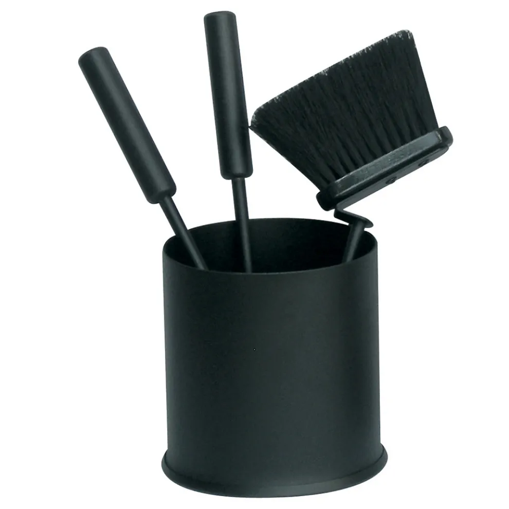 Runder Werkzeughalter mit 3 Kaminbestecken, hergestellt in Italien – Ingwer