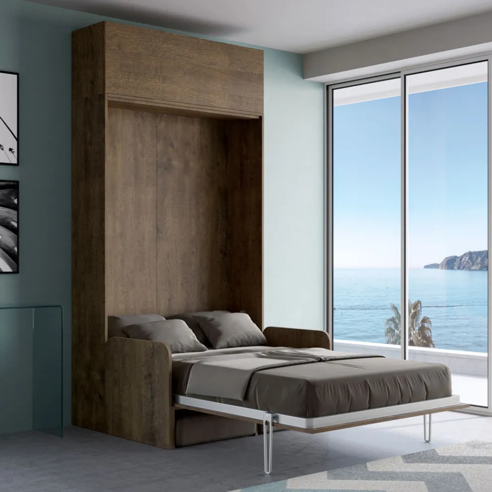 Queen-Size-Klappbett mit Sofa und Wandeinheit - Magiccompare